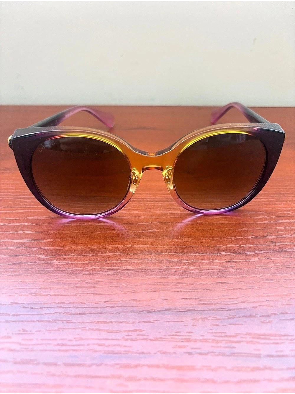 Gucci Oversized Sunglasses in Brown & Purple